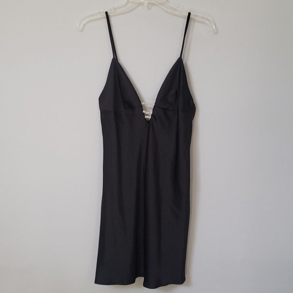 PacSun L.A. Hearts Slip Dress Black Mini with Rhinestone accents